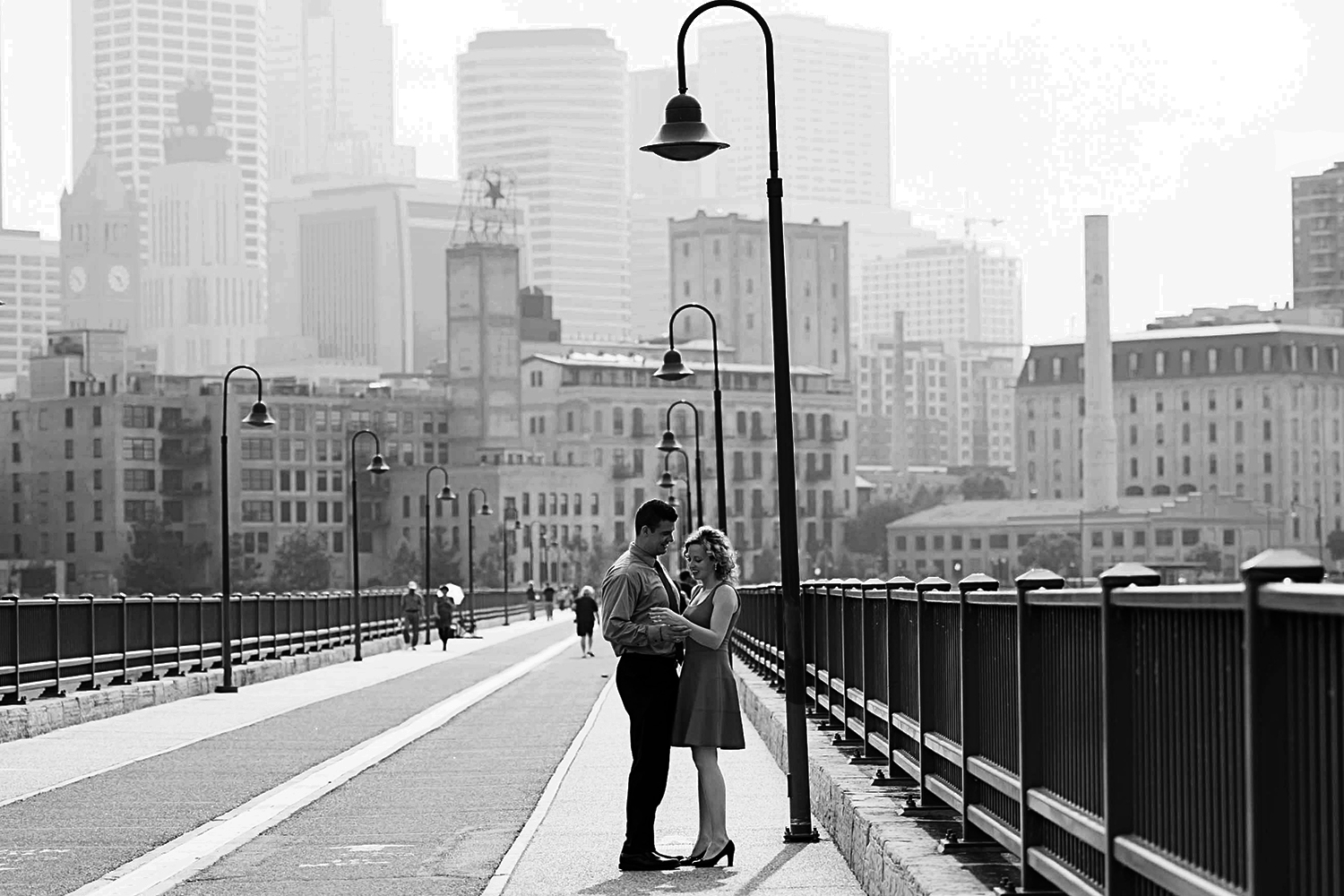 Minneapolis surprise proposal on the Stone Arch Bridge