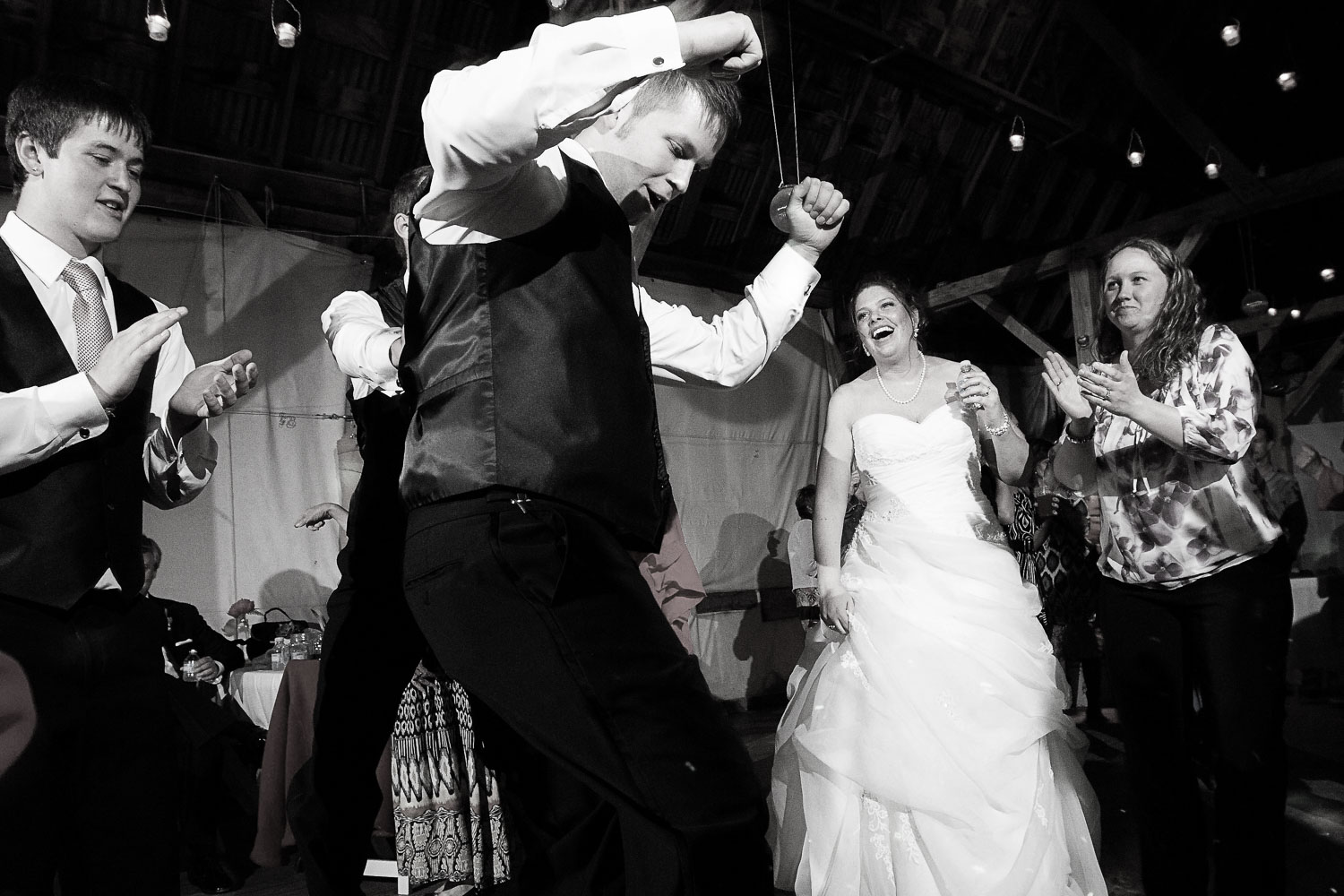 bride and groom dancing at the Enchanted Barn