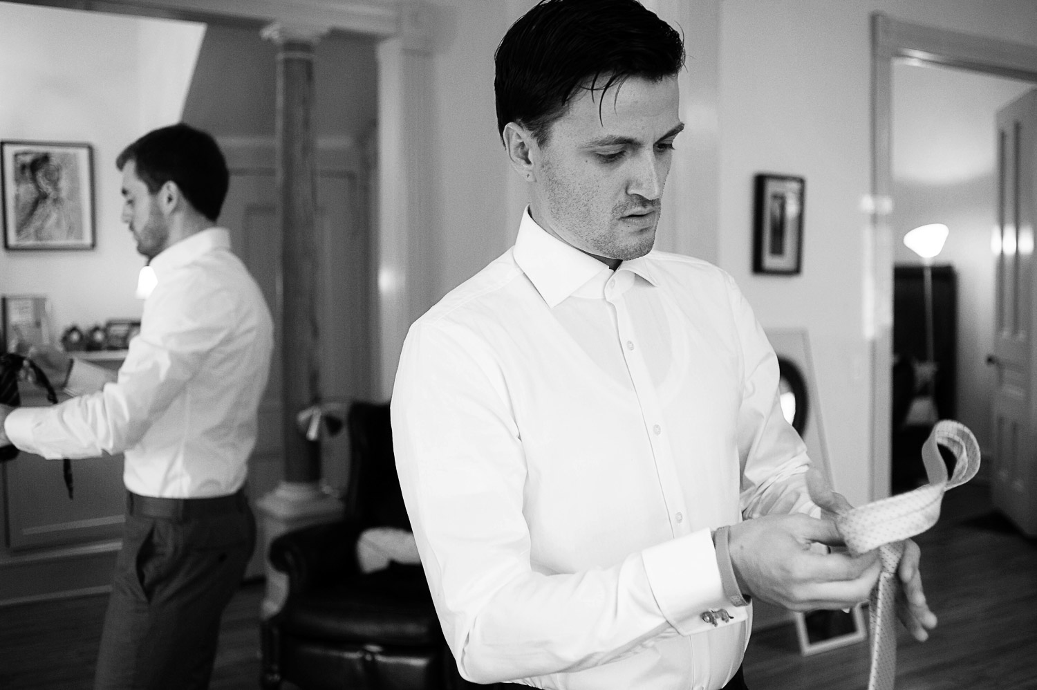 groom getting ready for his wedding