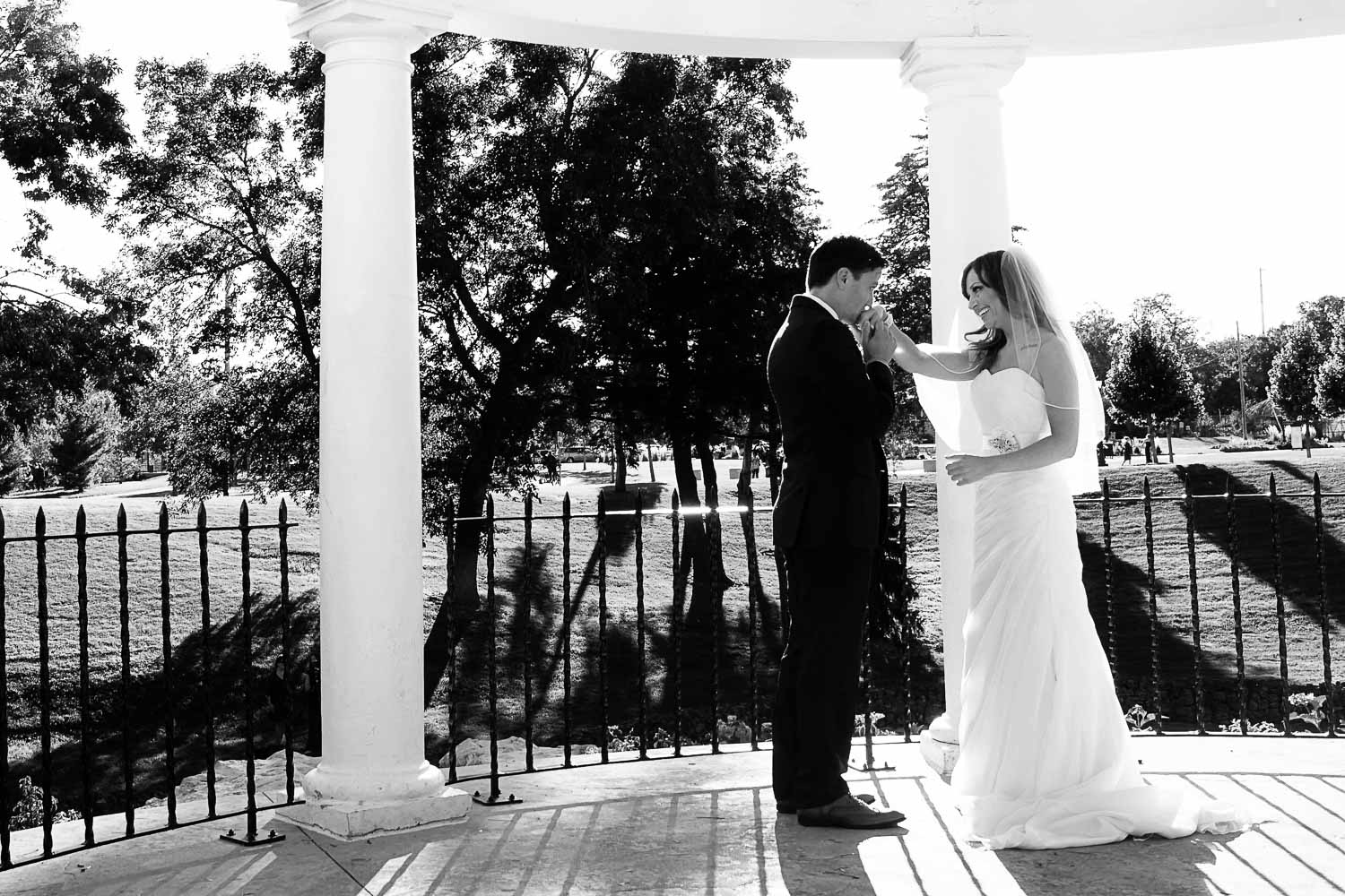 emotional first look between the bride and groom on their wedding day
