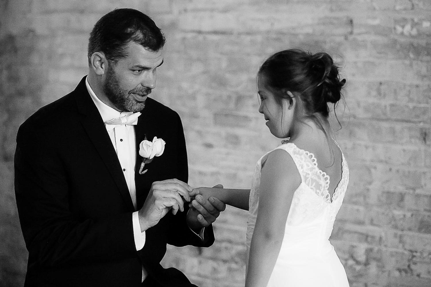 on his wedding day at Aria 