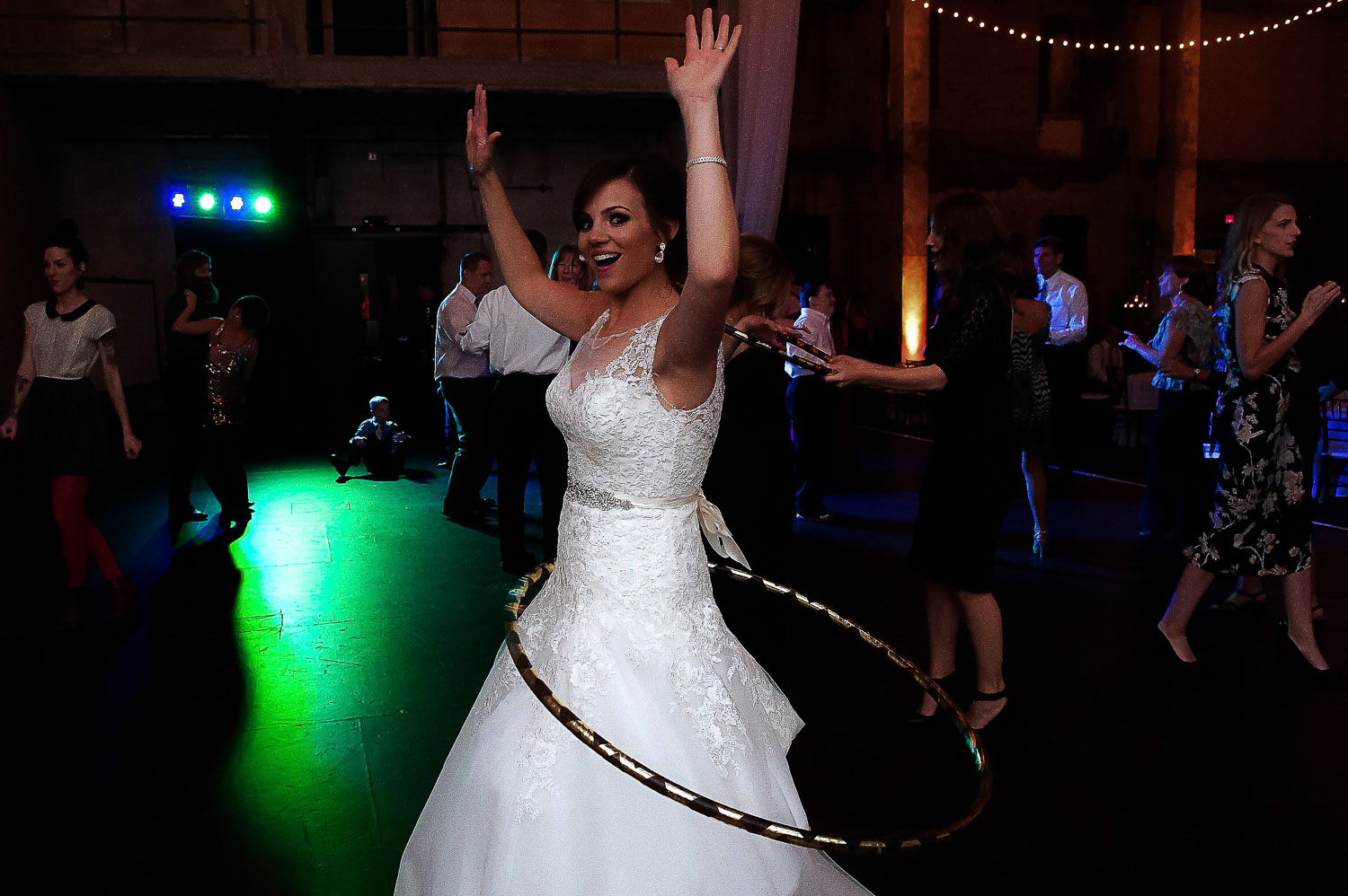 dance party with hula hoops at Aria in Minneapolis