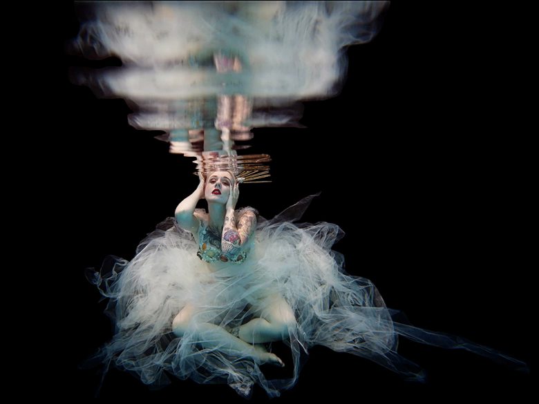 tulle dress underwater