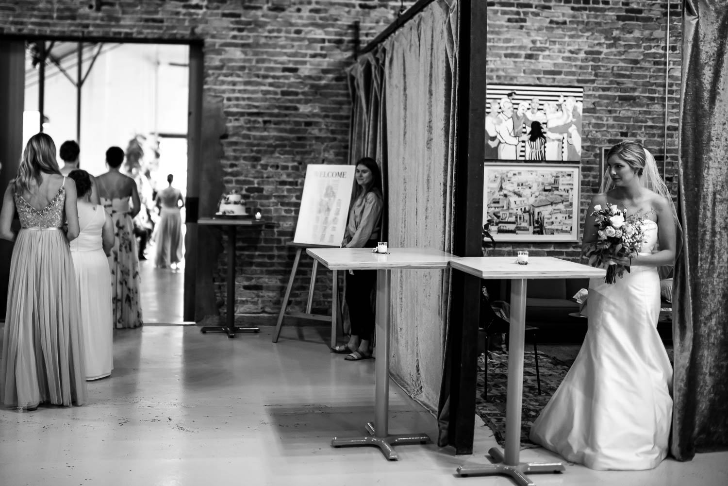 bride waiting to walk down the aisle at Paikka