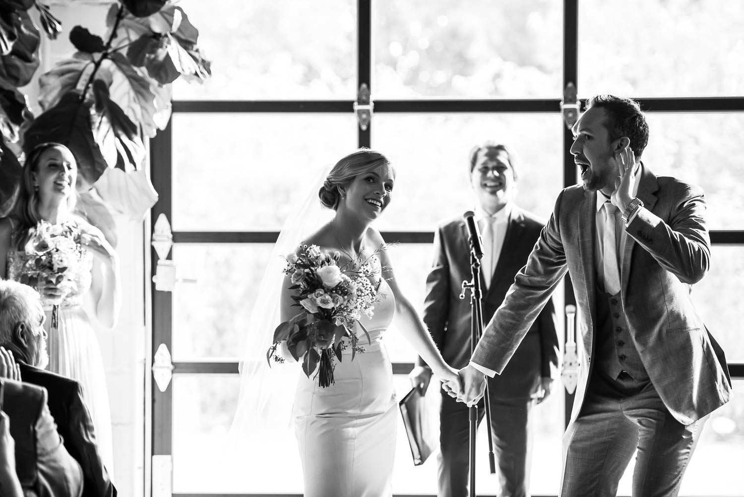 bride and groom after first kiss at Paikka in St.Paul