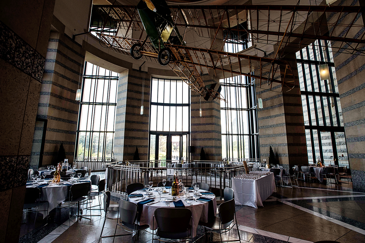 tables set up fro the reception at the Minnesota History Museum