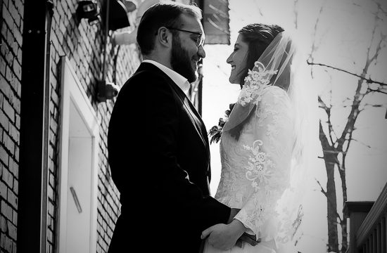 Jewish bride and groom after the ceremony