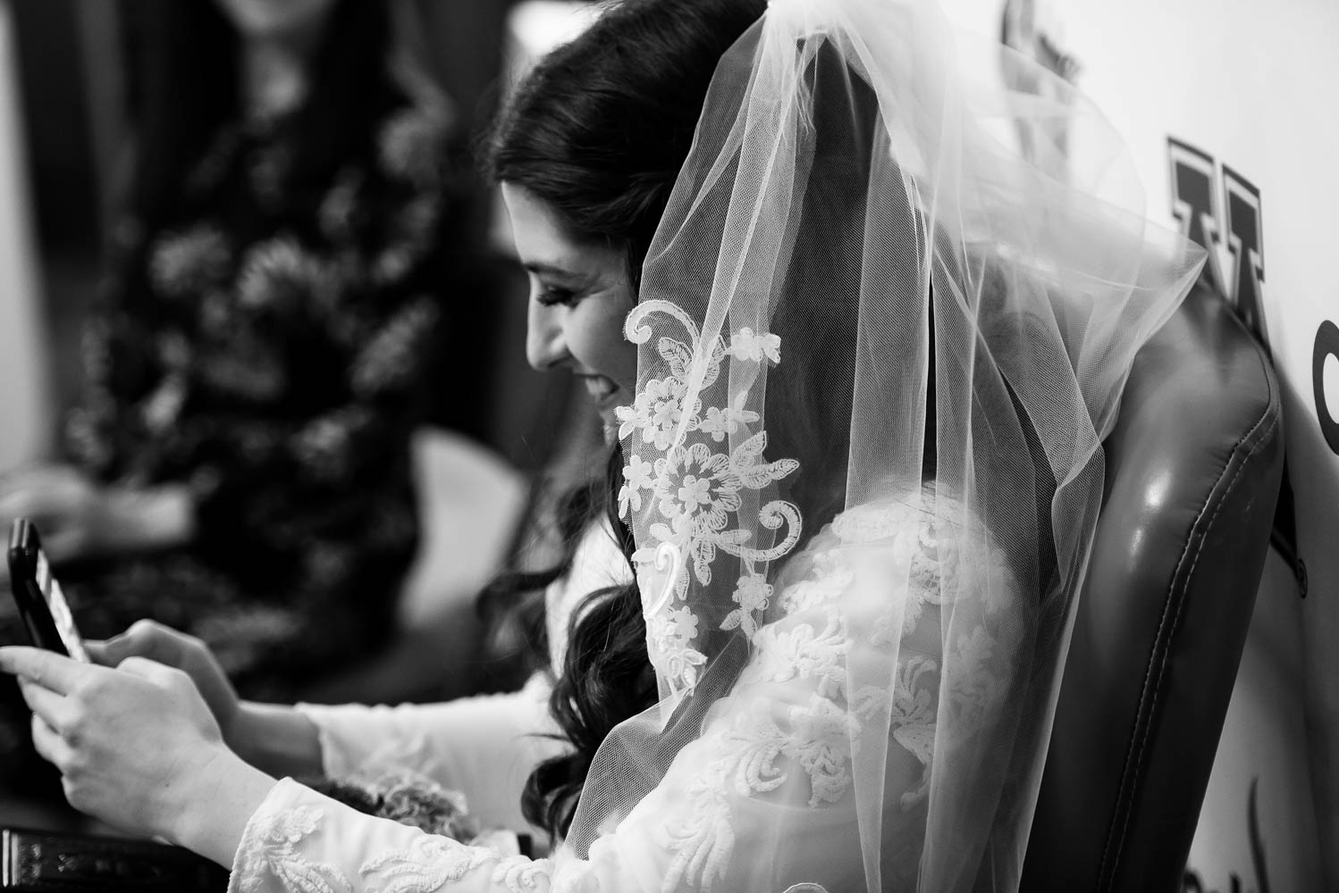 Jewish bride talking on Zoom