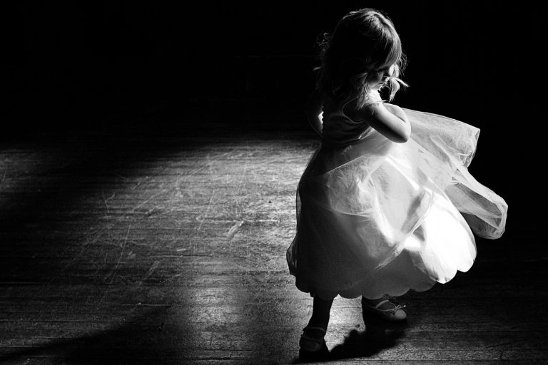 flower girl on the dance floor