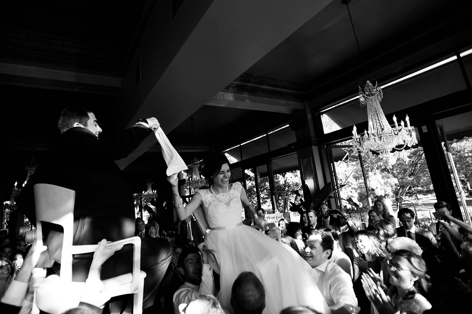 jewish bride and groom doing the hora