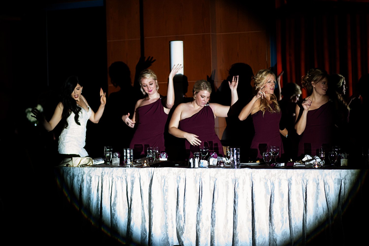 wedding party dancing to Beetlejuice