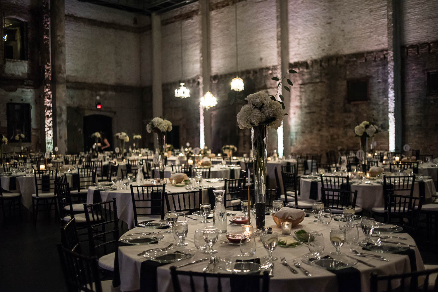 table set up for the reception at Aria in Minneapolis Minnesota
