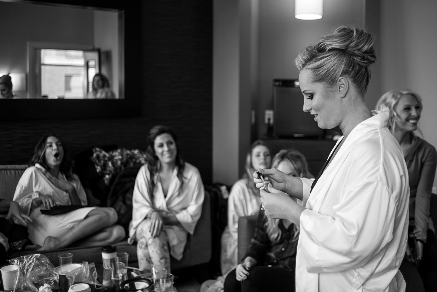 bride getting ready on her wedding day