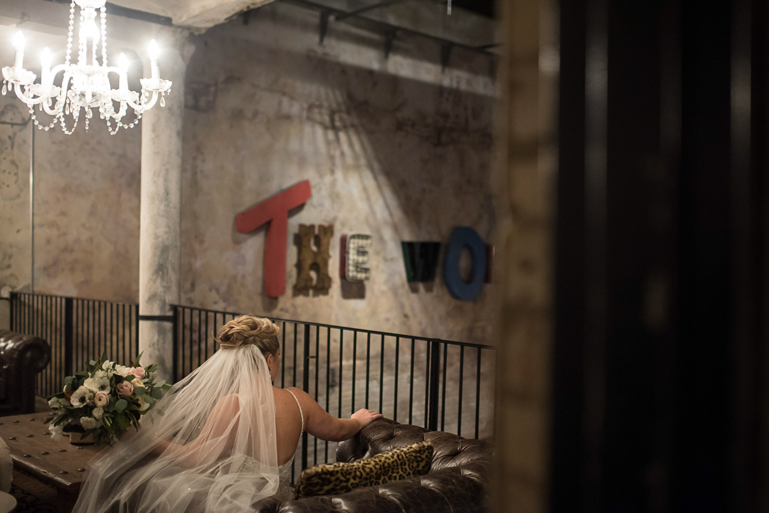 bride waiting to walk down the aisle at Aria in Minneapolis