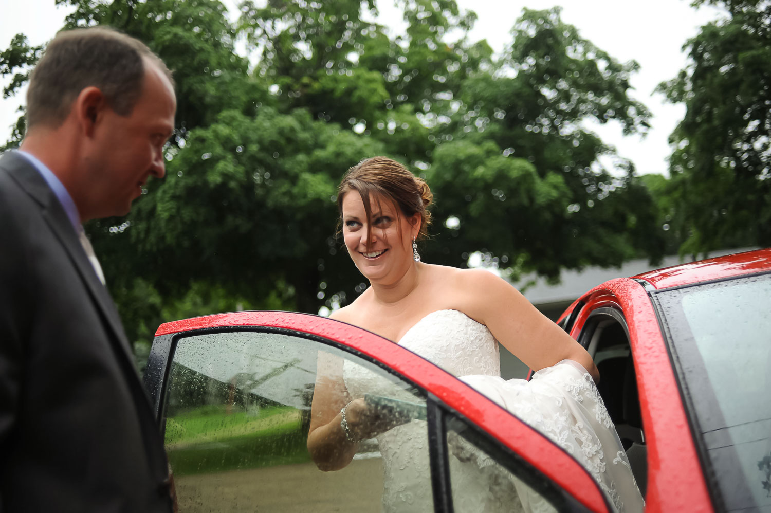 raining wedding day on the Iowa farm