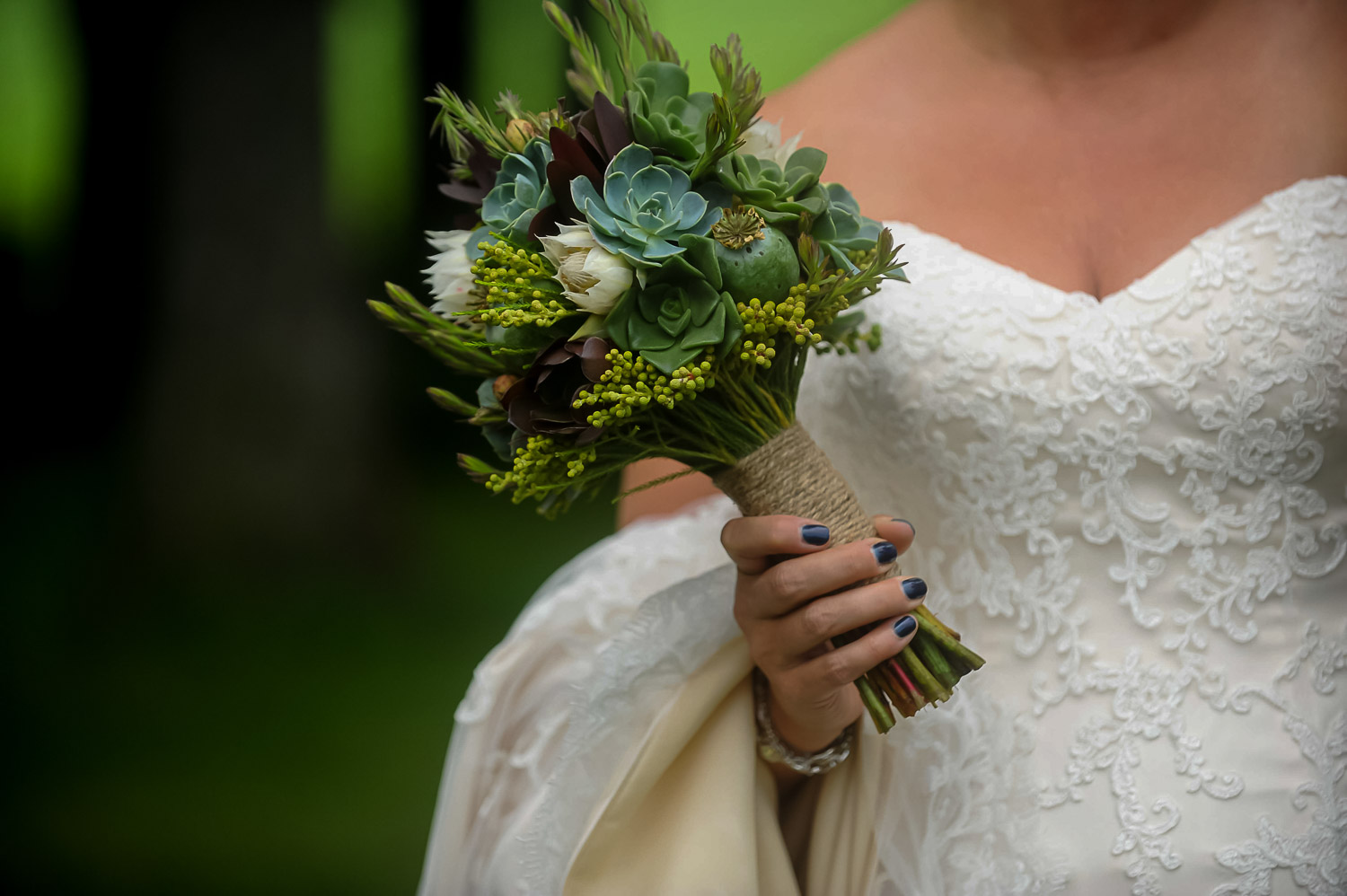 succulent wedding bouquet