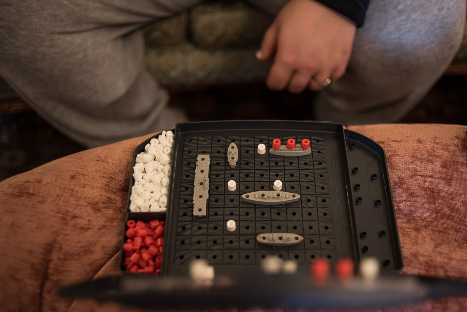 bride and groom playing battleship