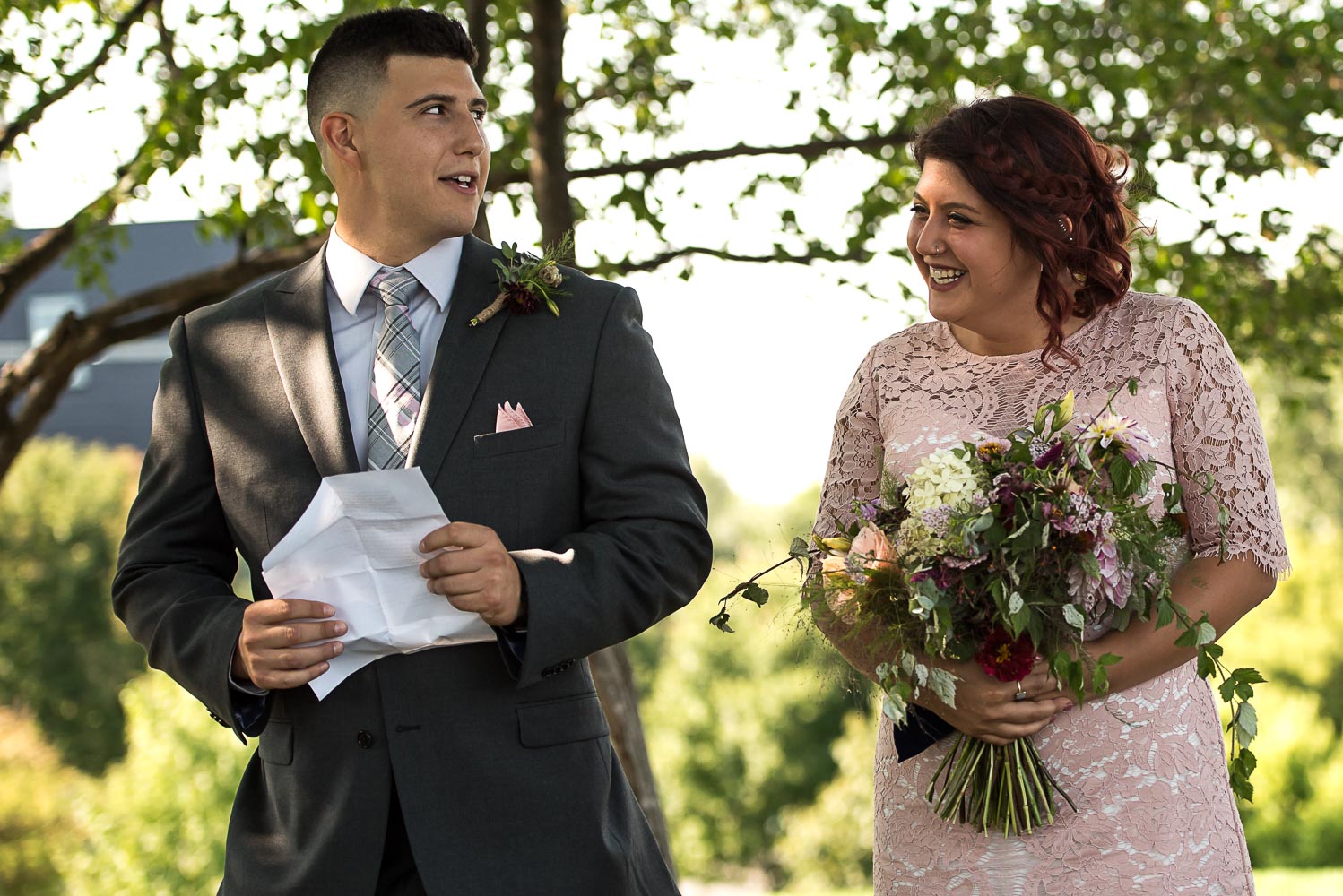 wedding ceremony at Gold Medal Park in Minneapolis