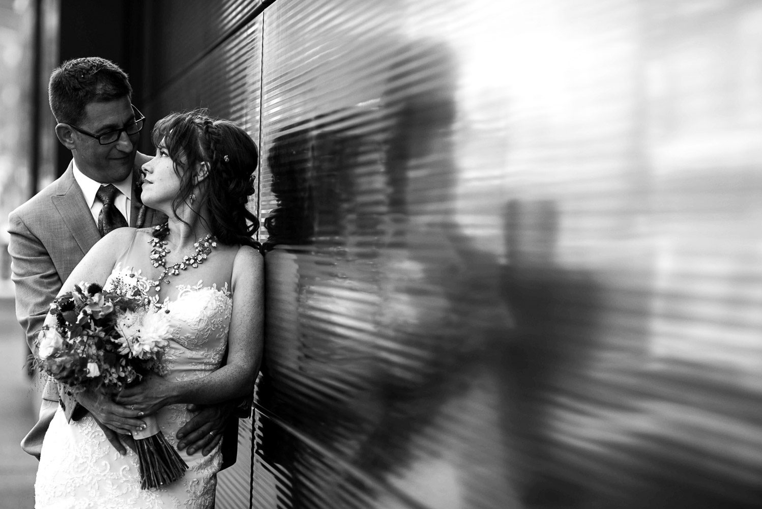 bride and groom portrait at the Guthrie in Minneapolis