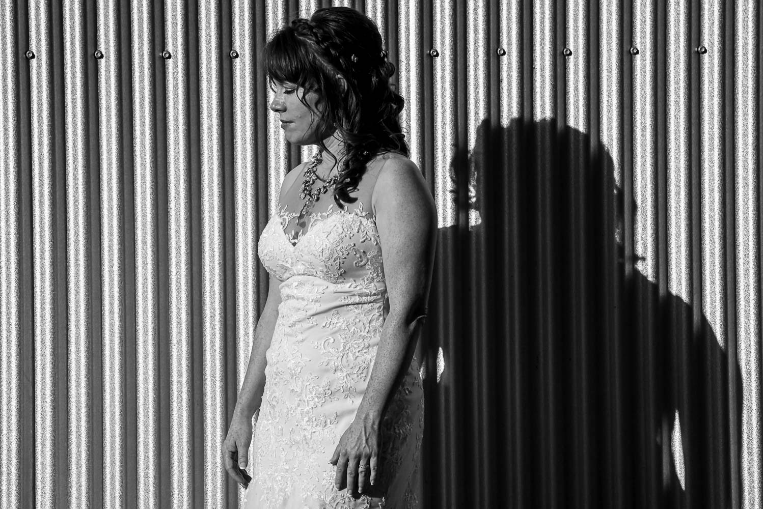 black and white portrait of the bride in Minneapolis