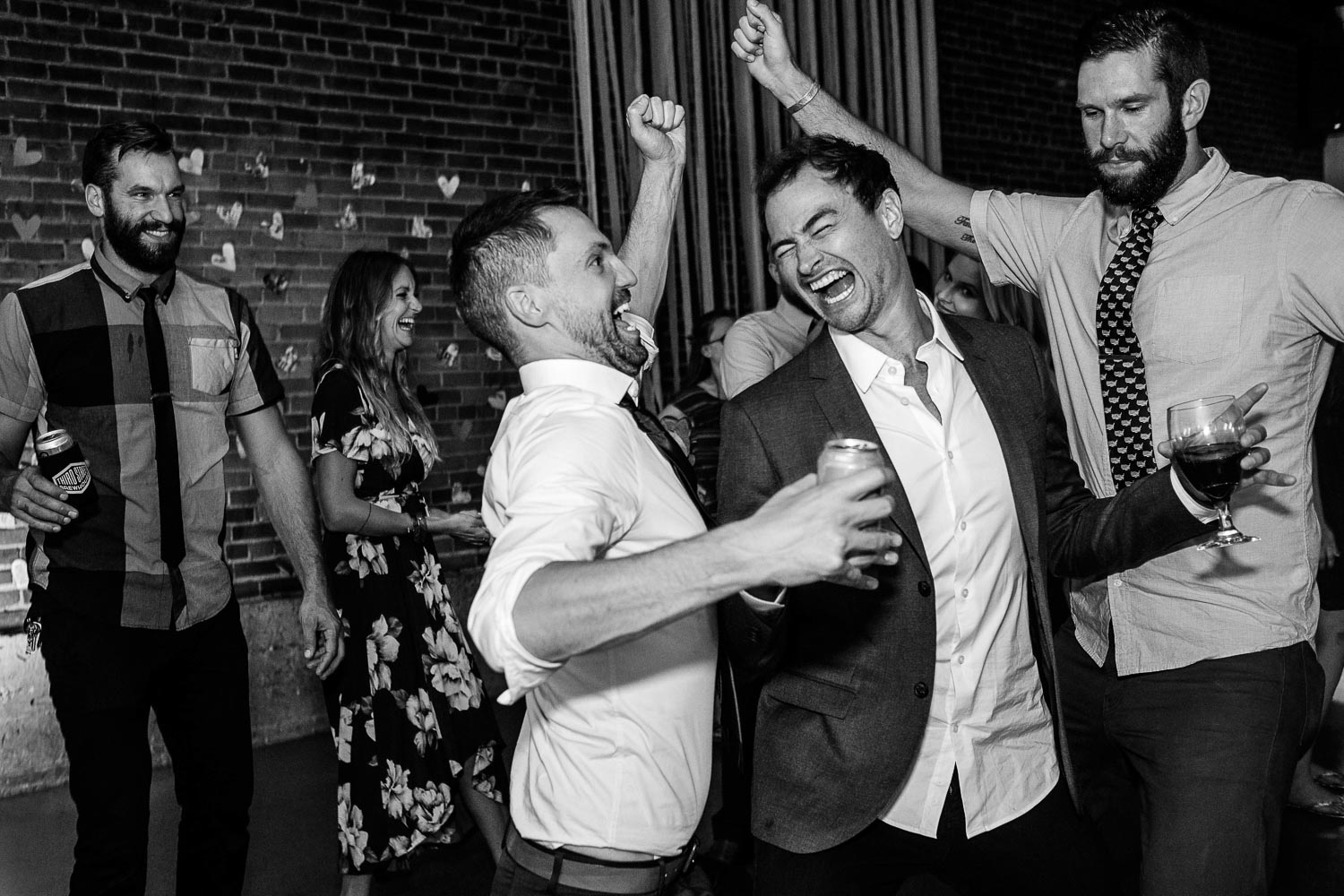 guests dancing at the wedding in the North Loop in Minneapolis