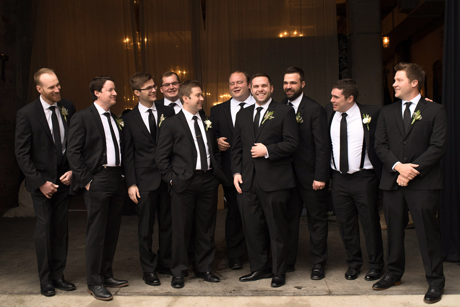groom and the groomsmen portrait at Aria in Minneaplis