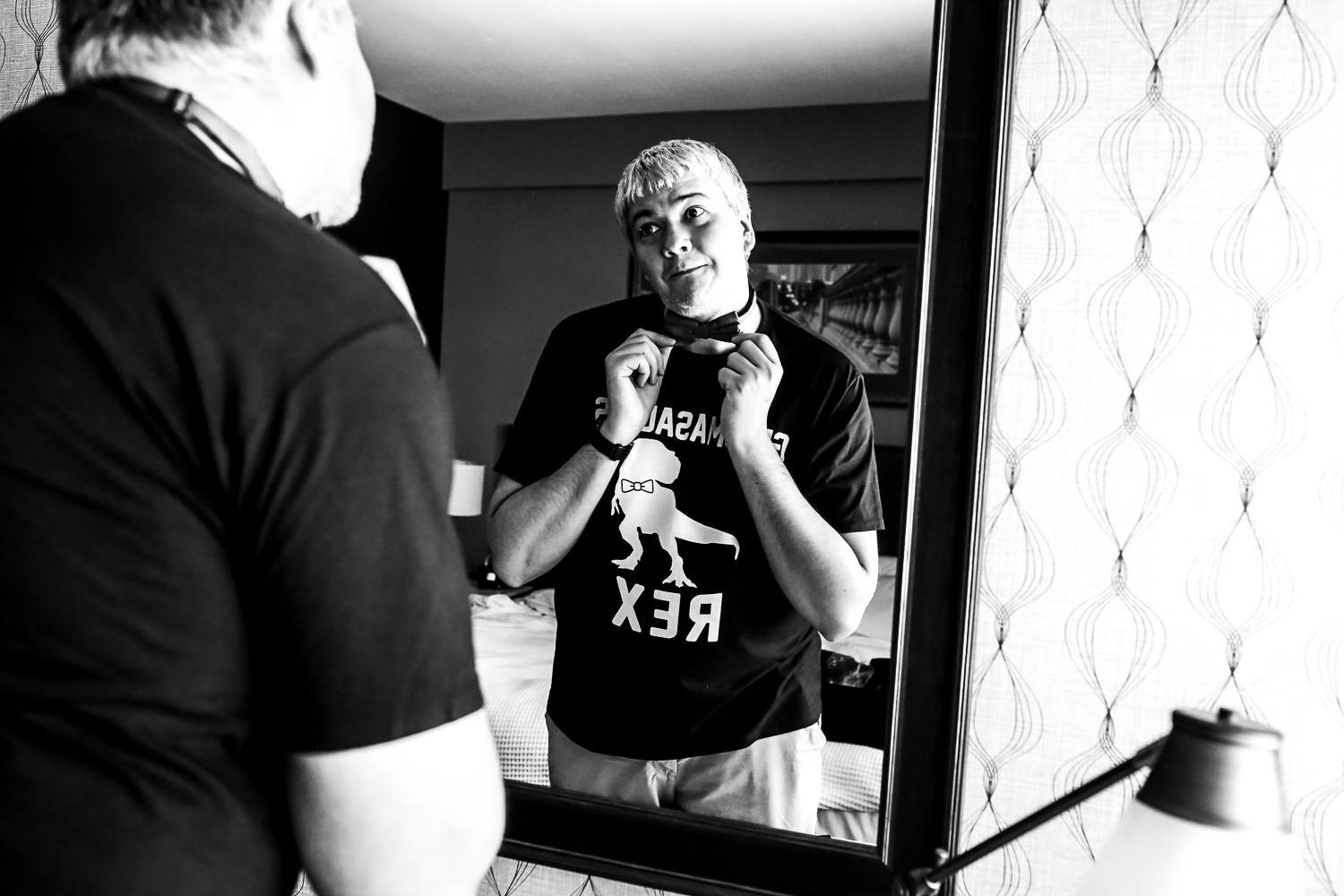 groom getting ready at the St Paul hotel