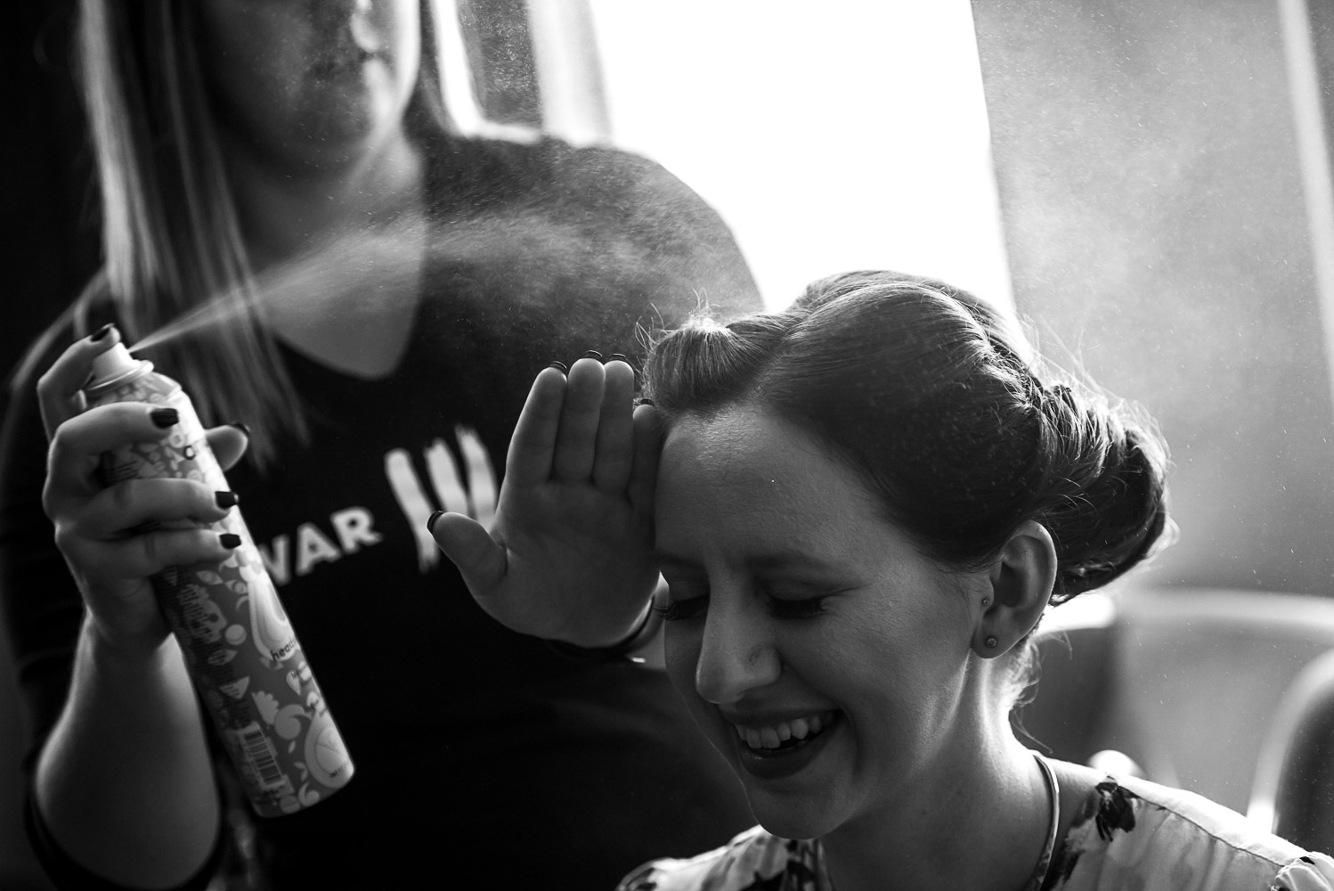 bride getting ready at the St Paul hotel in Minnesota