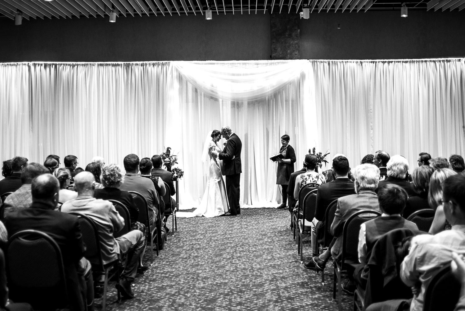 wedding ceremony at the Science Museum in St Paul Minnesota