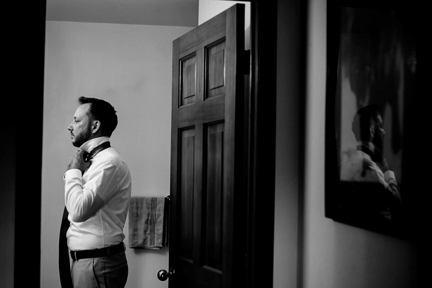groom getting ready for his wedding