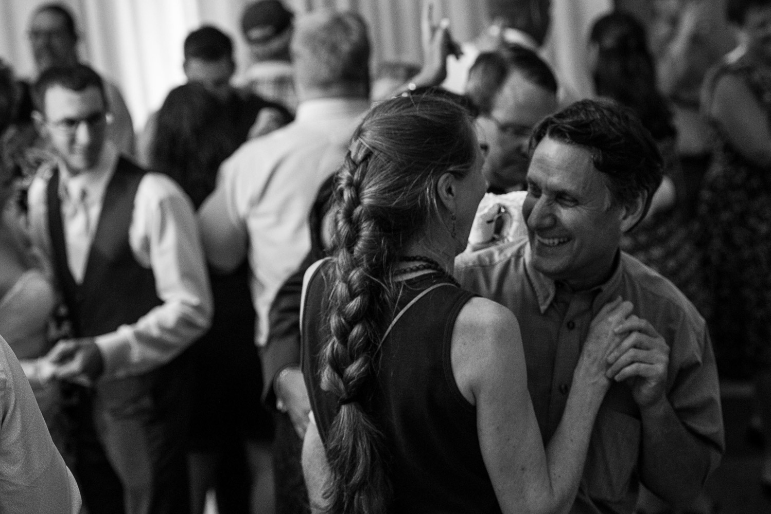 wedding guests dancing at Pine Peaks Wedding and Event Center