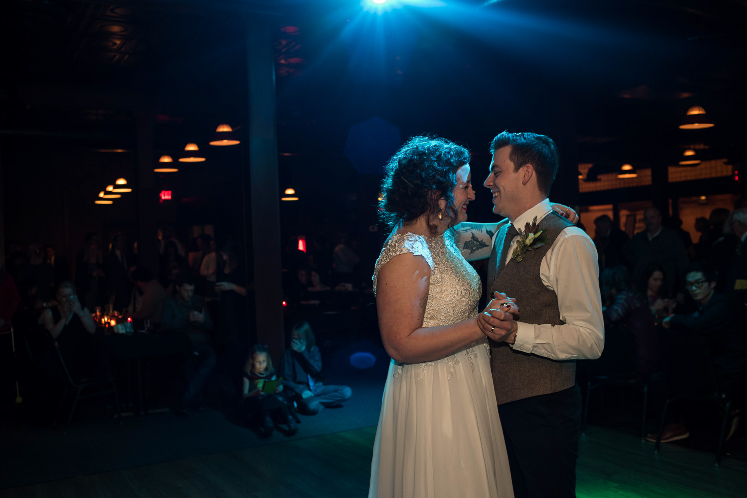 bride and groom during their first dance at Turtle's 1890 Social Centre